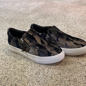 Steve Madden Camouflage Slip-On Sneakers with Zipper